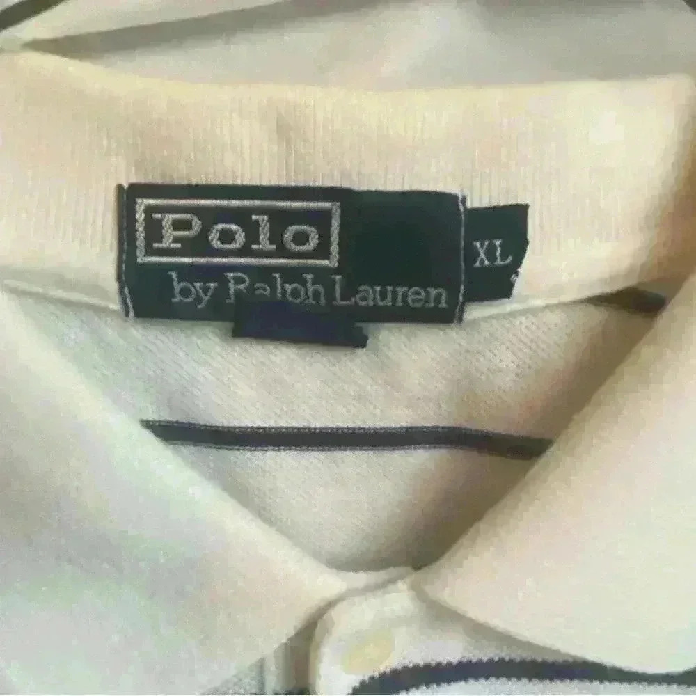 Vintage Ralph Lauren Shirt white and blue stripes XL‎ - Picture 3 of 4